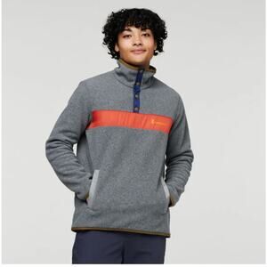 Cotopaxi Teca Fleece Pullover size Large Volcanic Action Gray Retro Outdoor Cozy